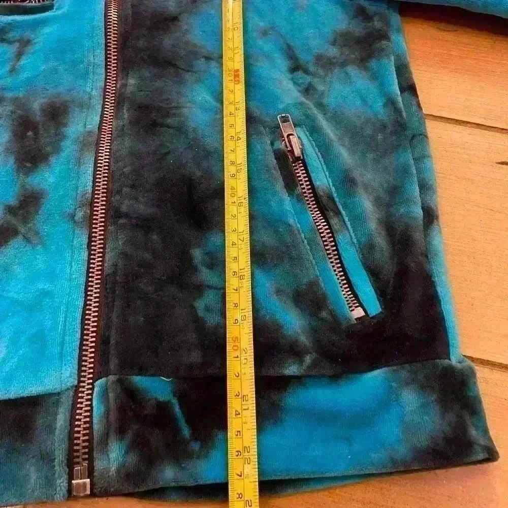 Chaser Women's Velour Track Jacket Full Zip Tie Dye Blue S-M NEW - Picture 6 of 12